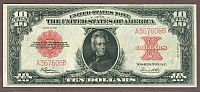 Fr.123, 1923 $10 Legal Tender "Poker Chip" Note, Choice VF